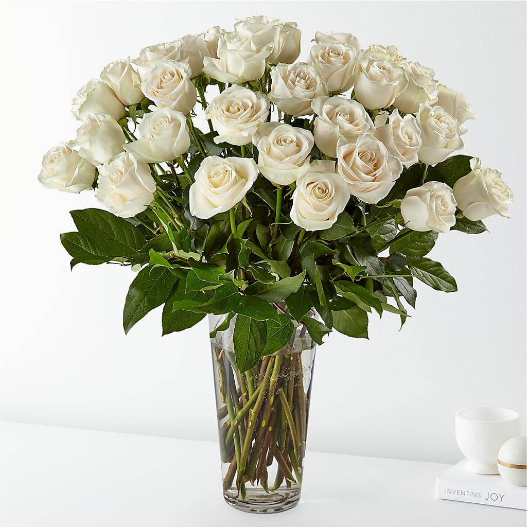 Long Stem White Rose Bouquet – Kay Penny Florist, Hamilton ON