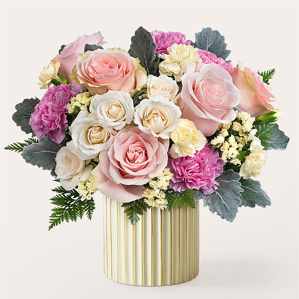 Blissful Moments Bouquet with Ivory Vase – Kay Penny Florist, Hamilton ON
