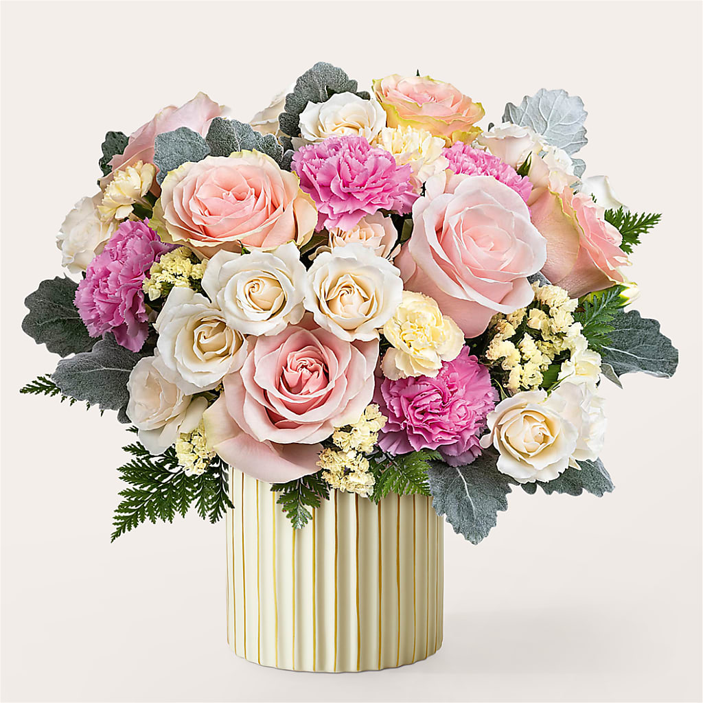 Blissful Moments Bouquet with Ivory Vase – Kay Penny Florist, Hamilton ON