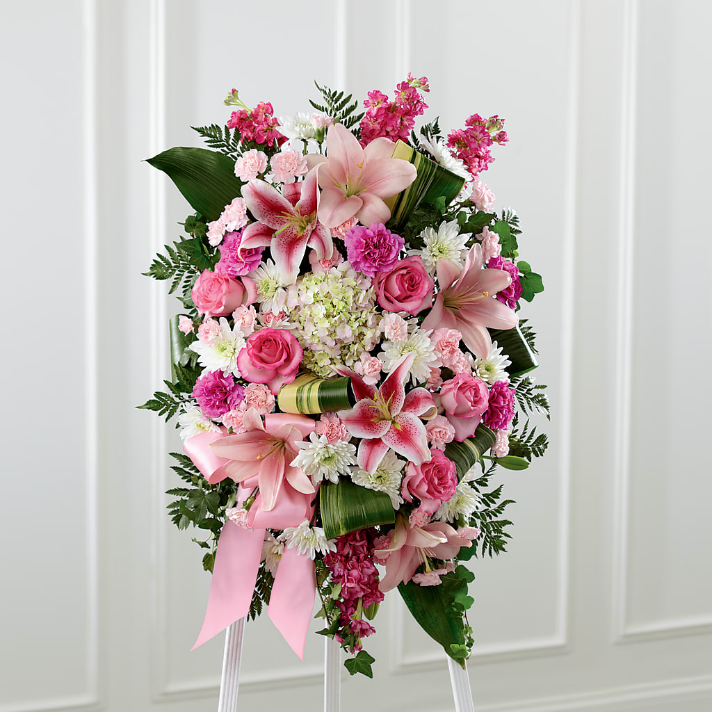 Comforting Standing Spray – Kay Penny Florist, Hamilton ON