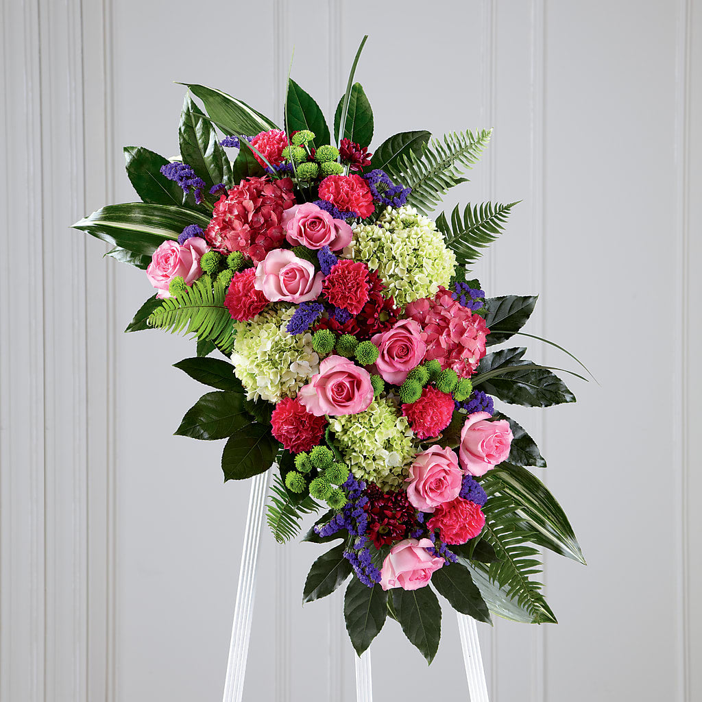 Refreshing Mix Standing Spray – Kay Penny Florist, Hamilton ON