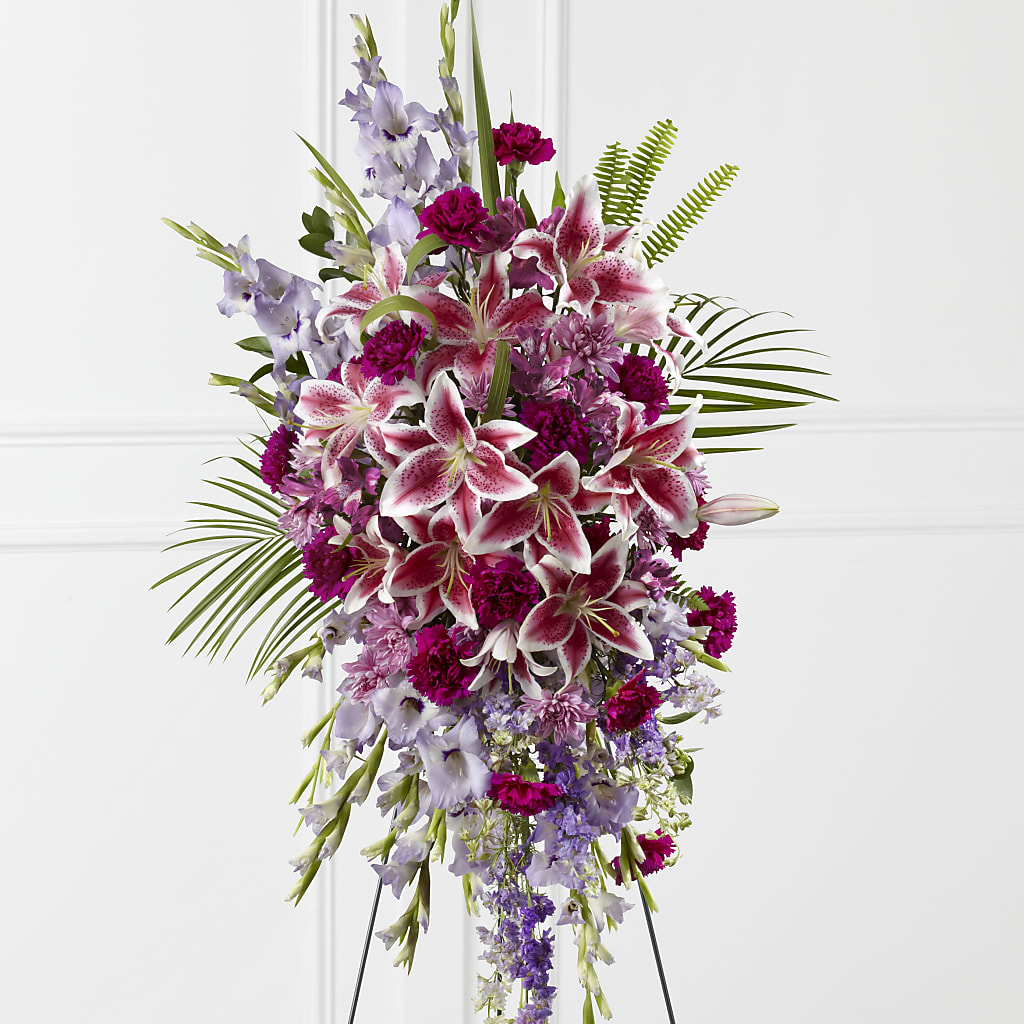 Tender Touch Standing Spray – Kay Penny Florist, Hamilton ON