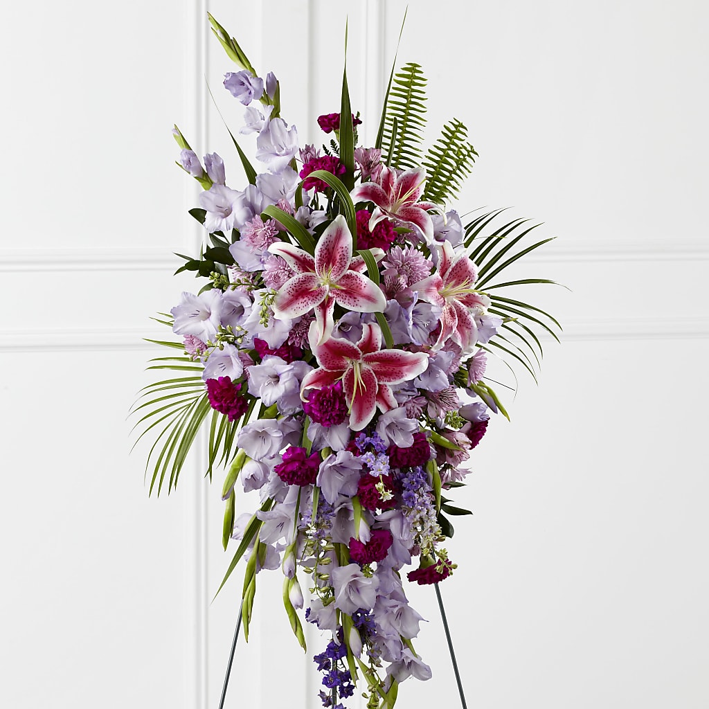 Tender Touch Standing Spray – Kay Penny Florist, Hamilton ON