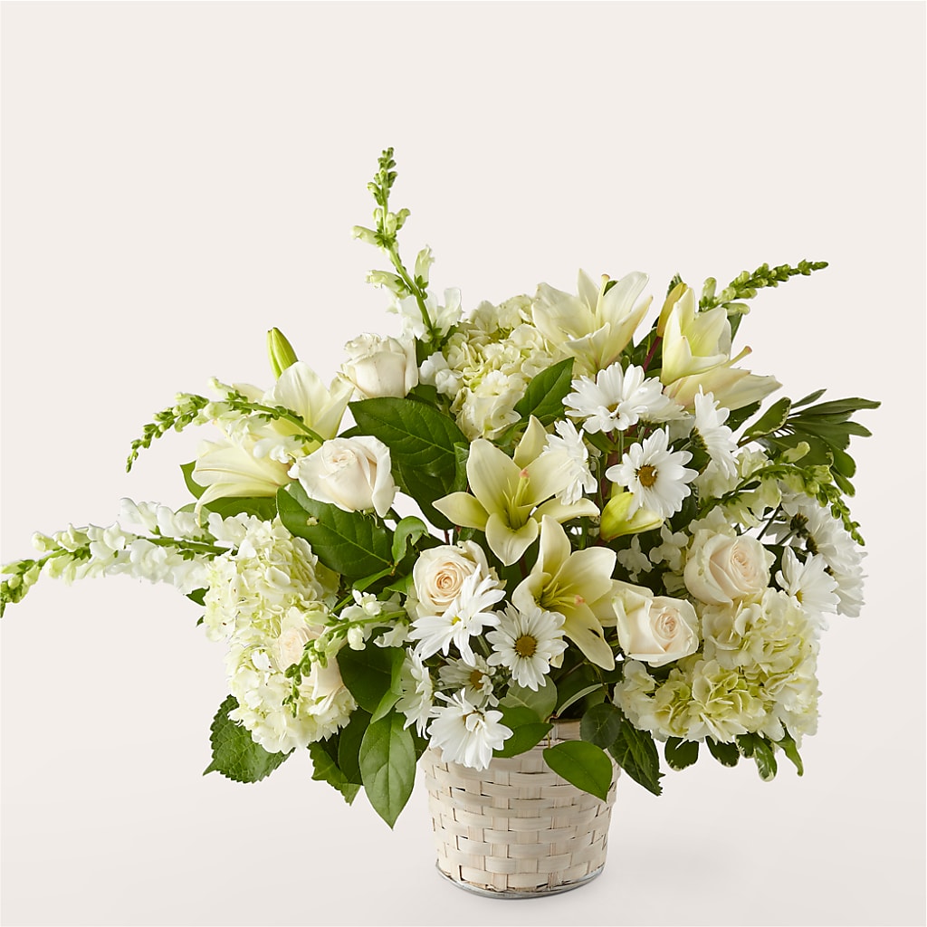 Ivory Elegance Floral Basket – Kay Penny Florist, Hamilton ON