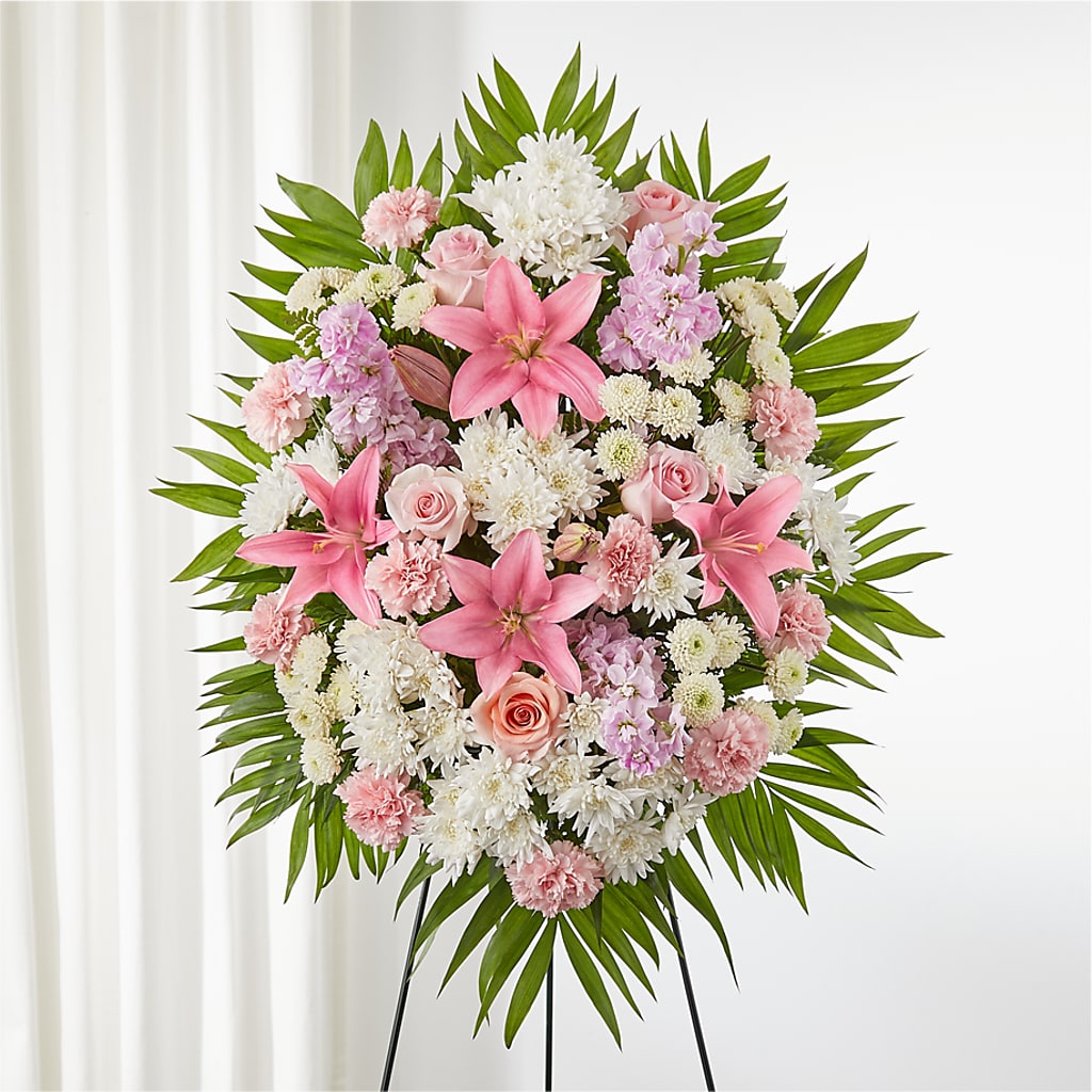 Offering Solace Standing Spray – Kay Penny Florist, Hamilton ON