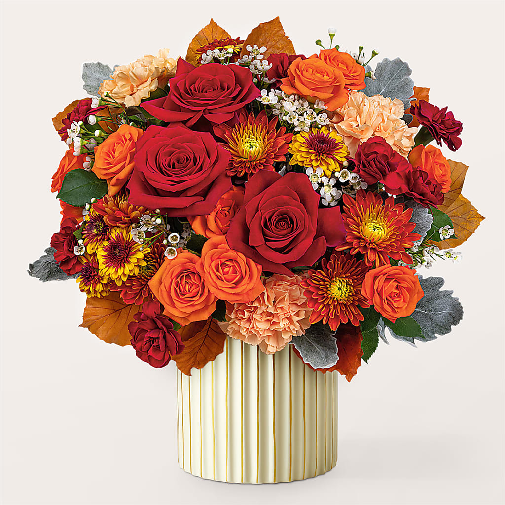 Merlot Bouquet with Ivory Vase – Kay Penny Florist, Hamilton ON