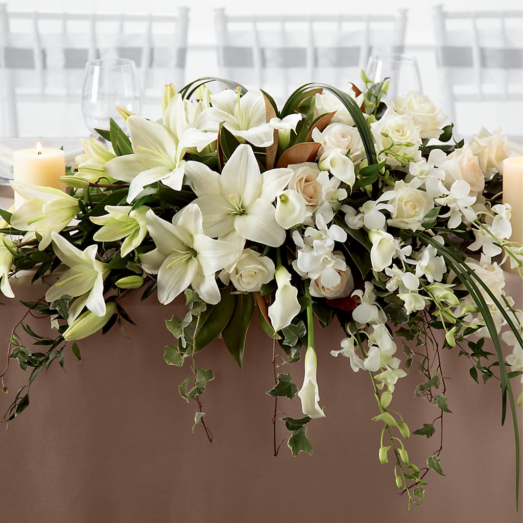 White Linen Arrangement – Kay Penny Florist, Hamilton ON