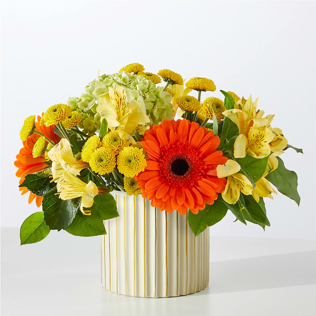 Autumn Sunshine Bouquet with Ivory Vase –  Kay Penny Florist, Hamilton ON