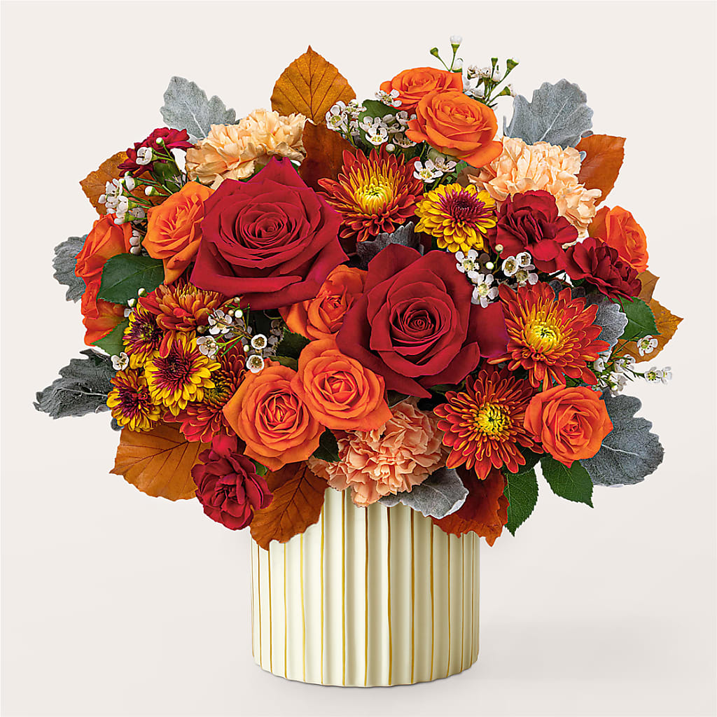 Merlot Bouquet with Ivory Vase –  Kay Penny Florist, Hamilton ON