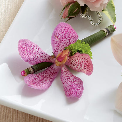 Pink Mokara Boutonniere –  Kay Penny Florist, Hamilton ON