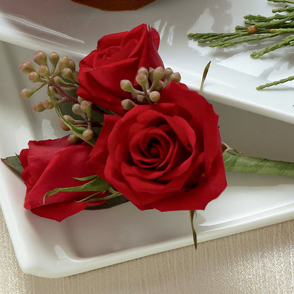 Red Spray Rose Boutonniere –  Kay Penny Florist, Hamilton ON