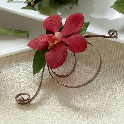 Red Mokara Boutonniere –  Kay Penny Florist, Hamilton ON
