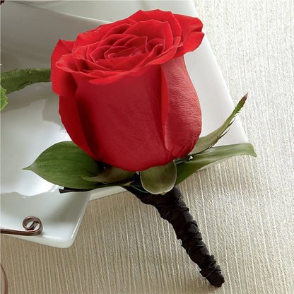 Red Rose Boutonniere –  Kay Penny Florist, Hamilton ON