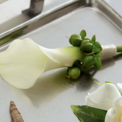 White Calla Boutonniere –  Kay Penny Florist, Hamilton ON