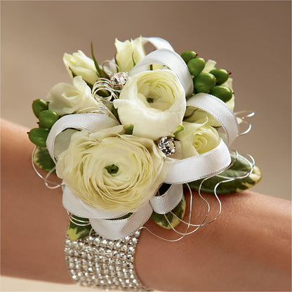 White Wedding Corsage –  Kay Penny Florist, Hamilton ON